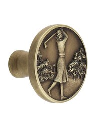 Lady of the Links Cabinet Knob